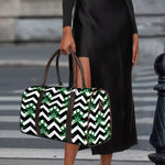 Zigzag Weed Pattern Print Duffle Bag