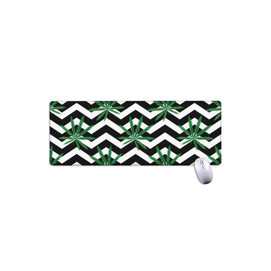 Zigzag Weed Pattern Print Extended Mouse Pad