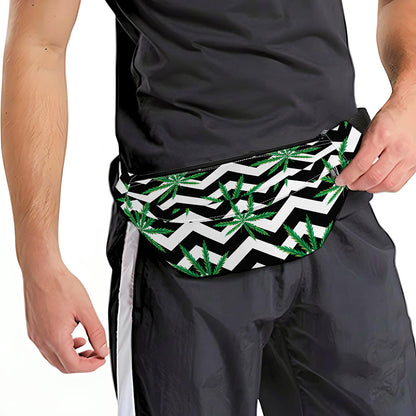 Zigzag Weed Pattern Print Fanny Pack