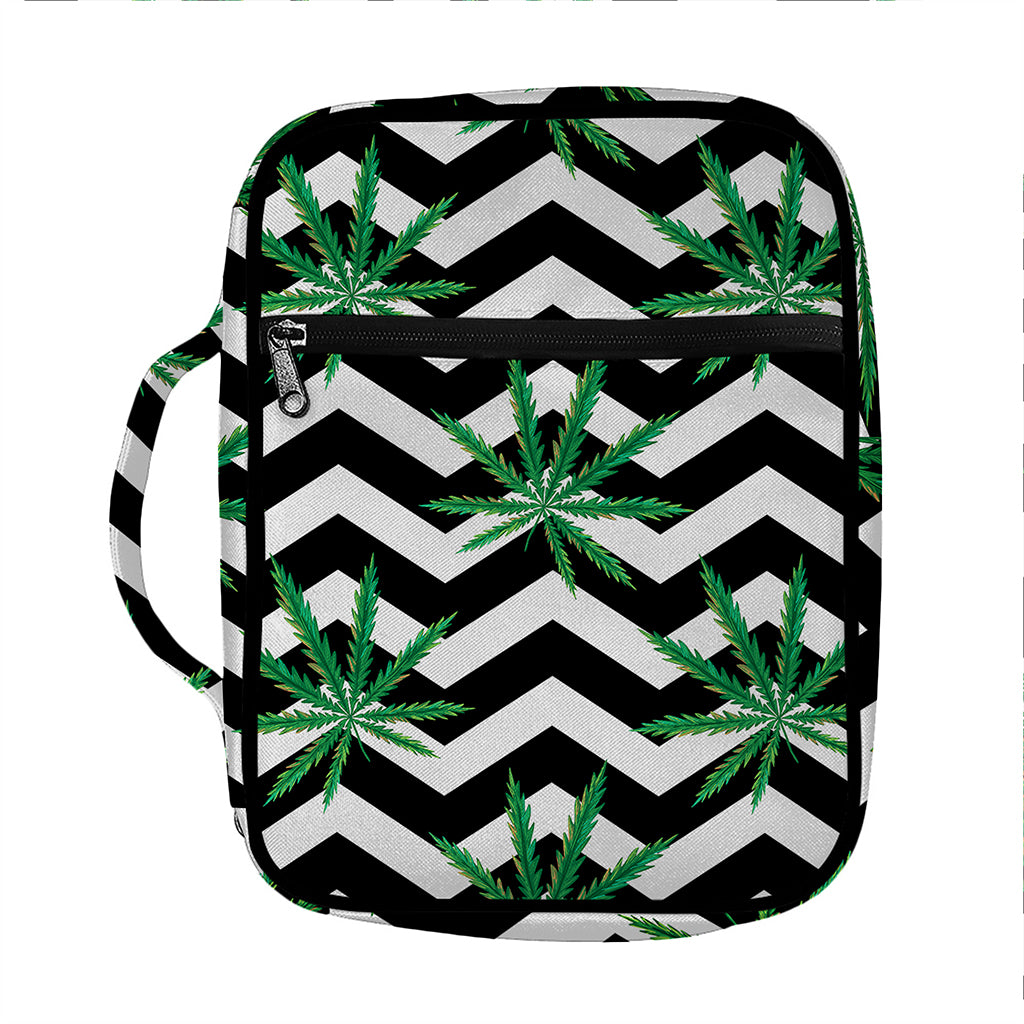 Zigzag Weed Pattern Print Front Pocket Bible Bag