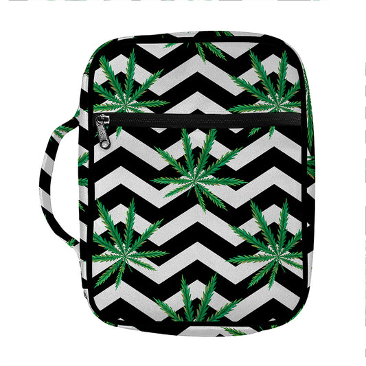 Zigzag Weed Pattern Print Front Pocket Bible Bag