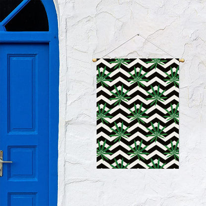 Zigzag Weed Pattern Print Garden Flag