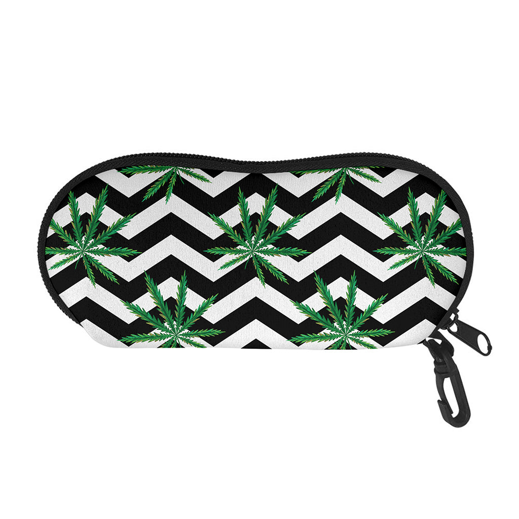 Zigzag Weed Pattern Print Glasses Case