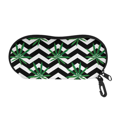 Zigzag Weed Pattern Print Glasses Case