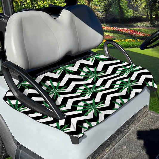 Zigzag Weed Pattern Print Golf Cart Seat Cover