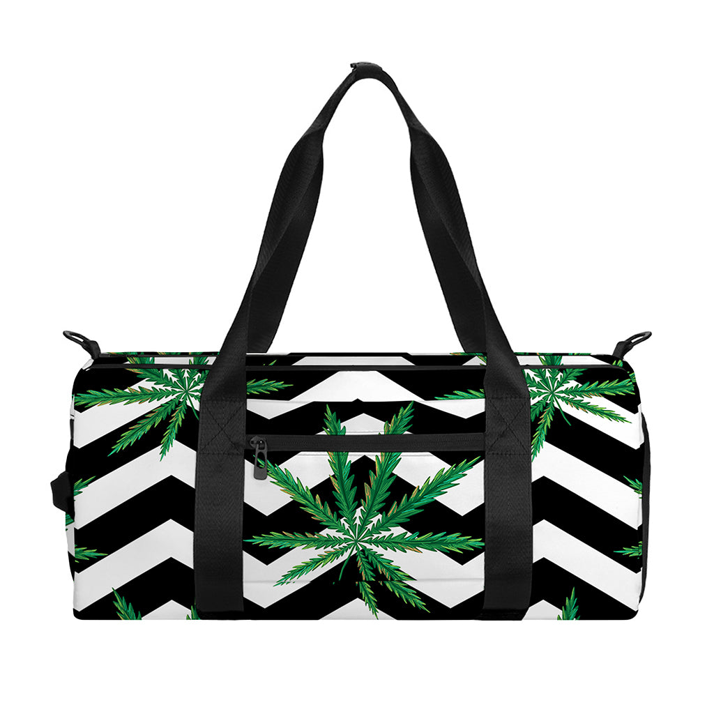 Zigzag Weed Pattern Print Gym Bag