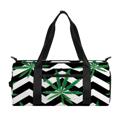Zigzag Weed Pattern Print Gym Bag