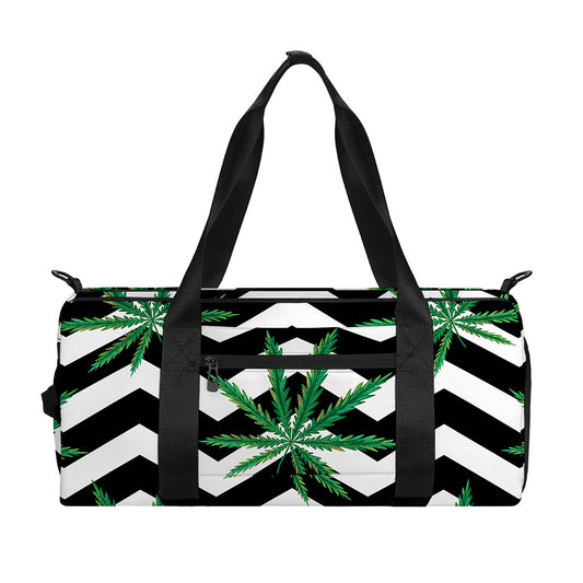 Zigzag Weed Pattern Print Gym Bag