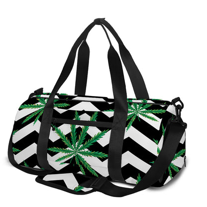 Zigzag Weed Pattern Print Gym Bag