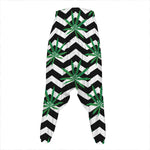 Zigzag Weed Pattern Print Hammer Pants