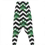 Zigzag Weed Pattern Print Hammer Pants