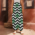 Zigzag Weed Pattern Print Harem Pants