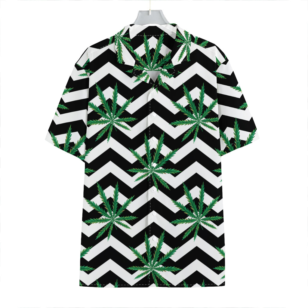 Zigzag Weed Pattern Print Hawaiian Shirt