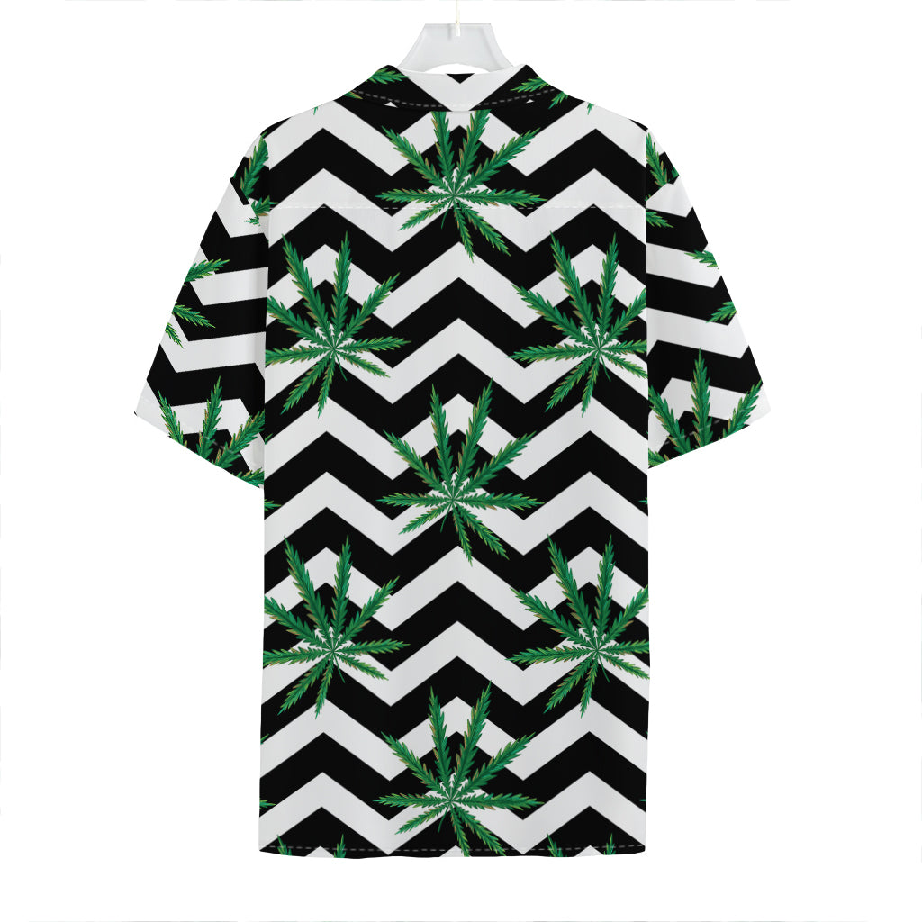 Zigzag Weed Pattern Print Hawaiian Shirt