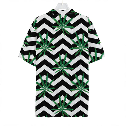Zigzag Weed Pattern Print Hawaiian Shirt