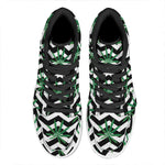 Zigzag Weed Pattern Print High Top Leather Sneakers