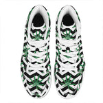 Zigzag Weed Pattern Print High Top Leather Sneakers