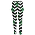 Zigzag Weed Pattern Print High-Waisted Pocket Leggings