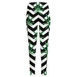 Zigzag Weed Pattern Print High-Waisted Pocket Leggings