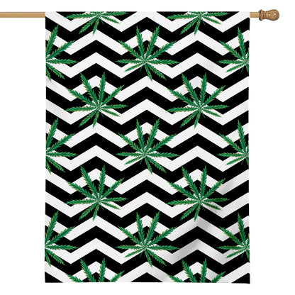 Zigzag Weed Pattern Print House Flag