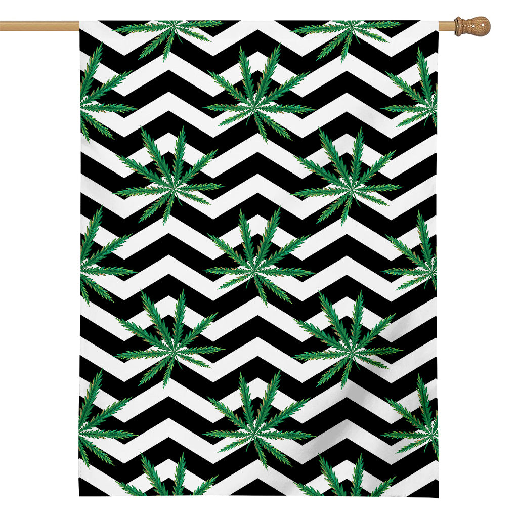 Zigzag Weed Pattern Print House Flag