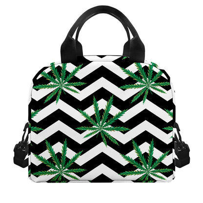 Zigzag Weed Pattern Print Insulated Lunch Bag
