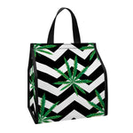 Zigzag Weed Pattern Print Insulated Lunch Tote