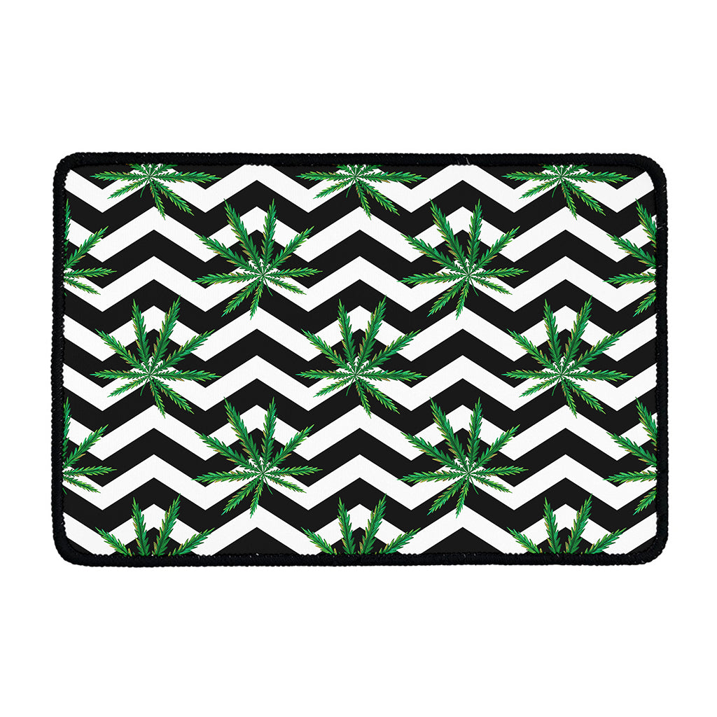 Zigzag Weed Pattern Print Kitchen Mat