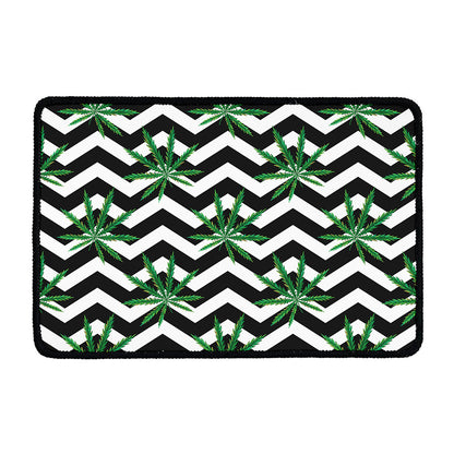Zigzag Weed Pattern Print Kitchen Mat