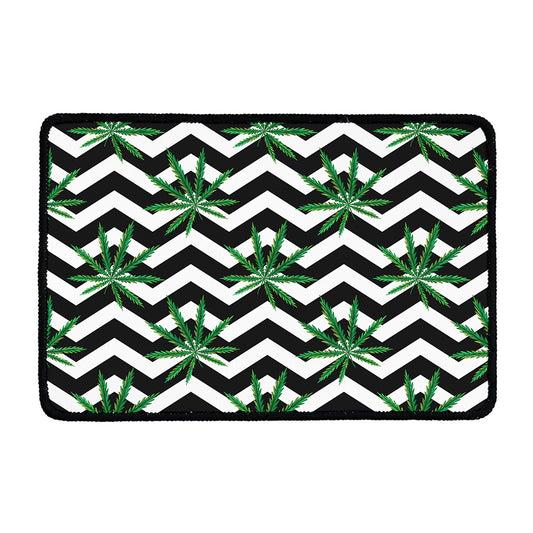 Zigzag Weed Pattern Print Kitchen Mat
