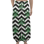 Zigzag Weed Pattern Print Lantern Pants