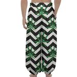Zigzag Weed Pattern Print Lantern Pants