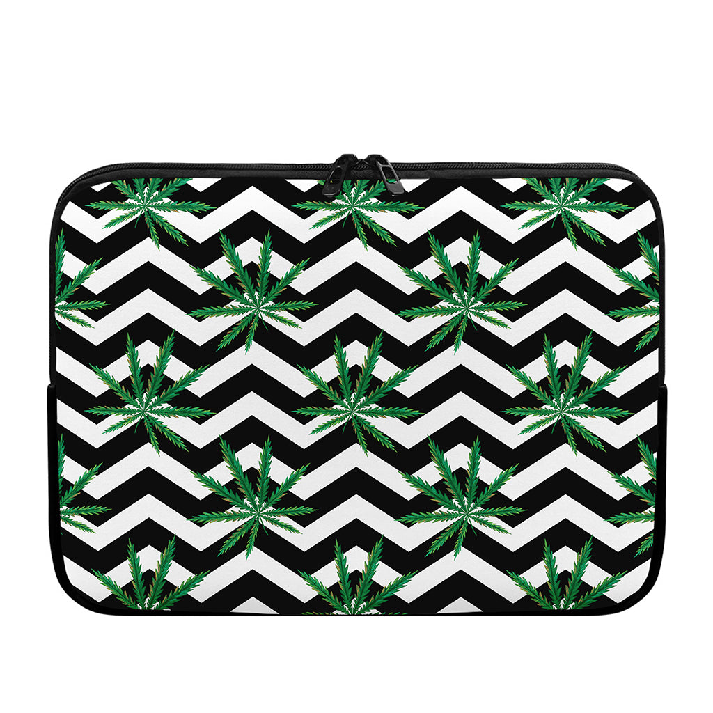 Zigzag Weed Pattern Print Laptop Sleeve