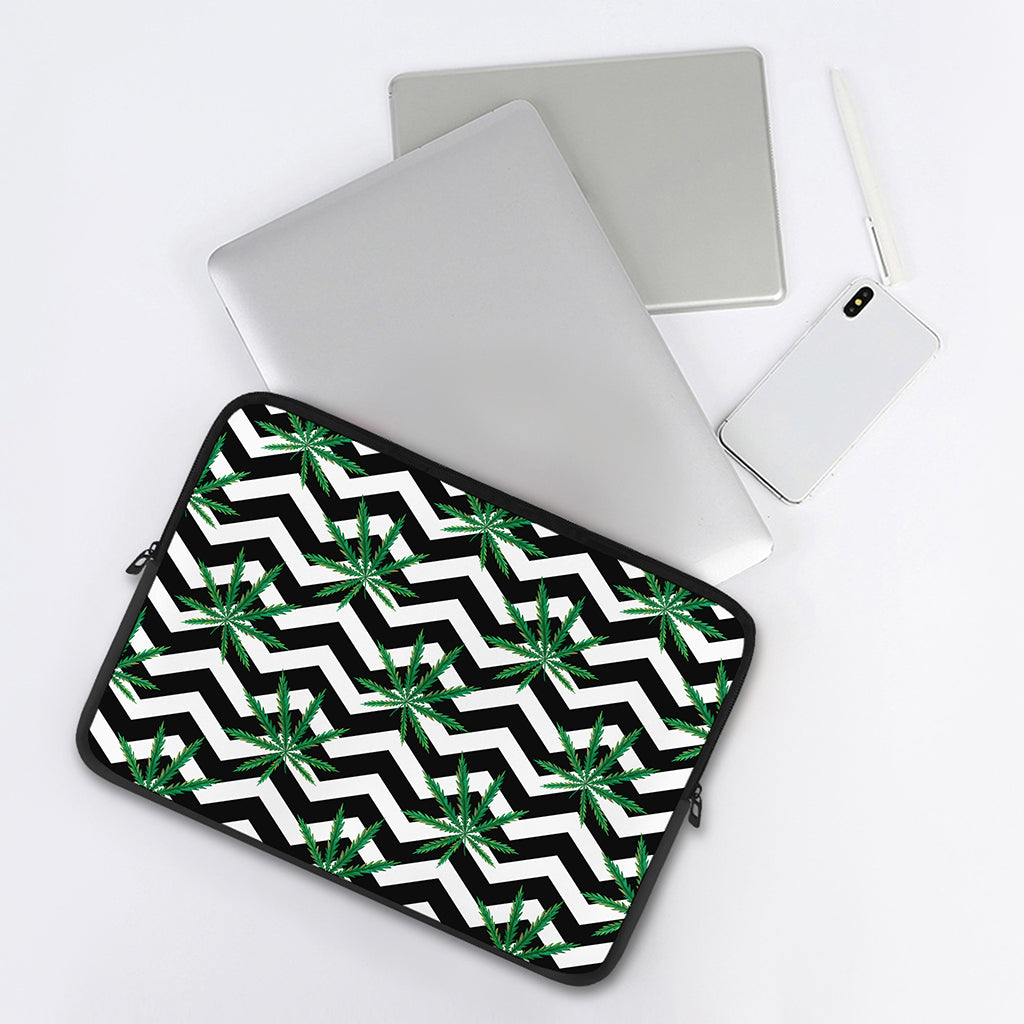 Zigzag Weed Pattern Print Laptop Sleeve