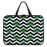 Zigzag Weed Pattern Print Laptop Sleeve With Handle