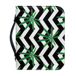 Zigzag Weed Pattern Print Leather Bible Cover