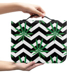 Zigzag Weed Pattern Print Leather Bible Cover