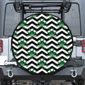 Zigzag Weed Pattern Print Leather Spare Tire Cover