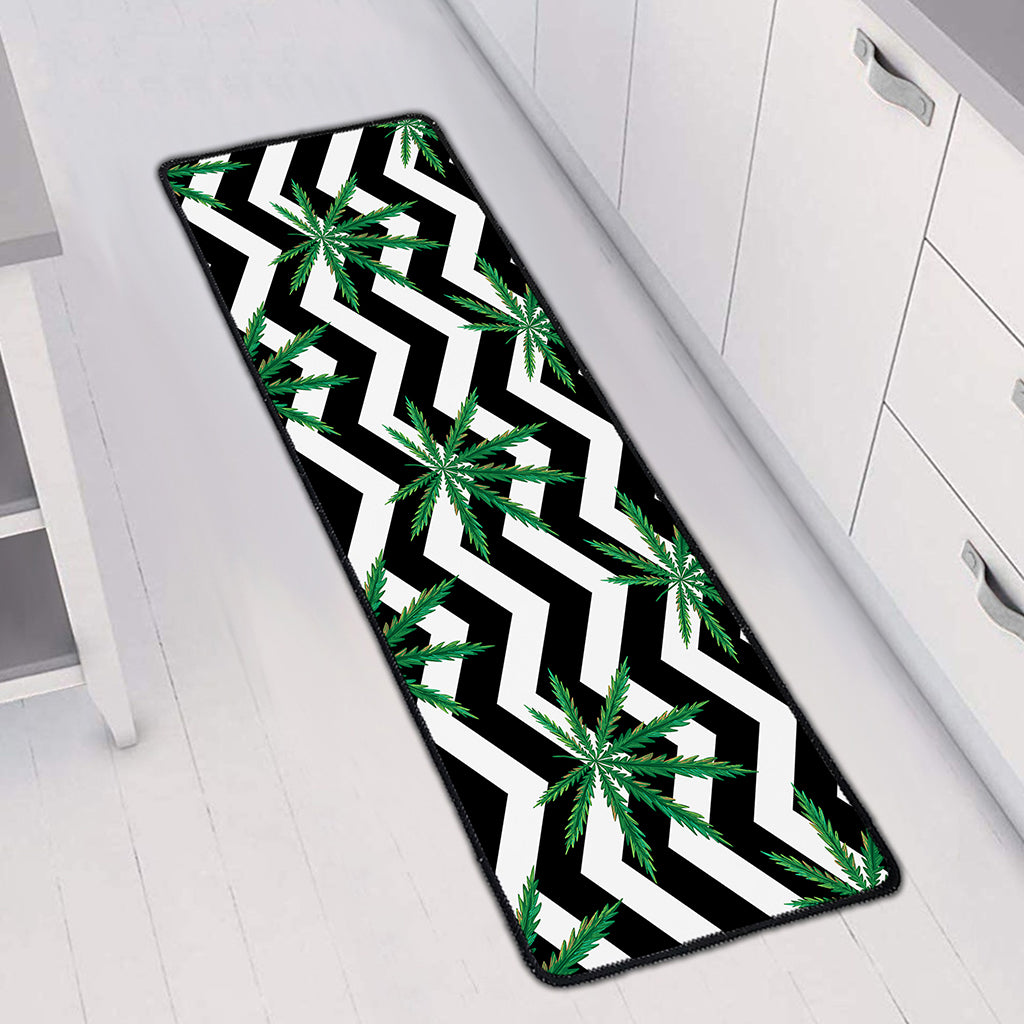 Zigzag Weed Pattern Print Long Kitchen Mat