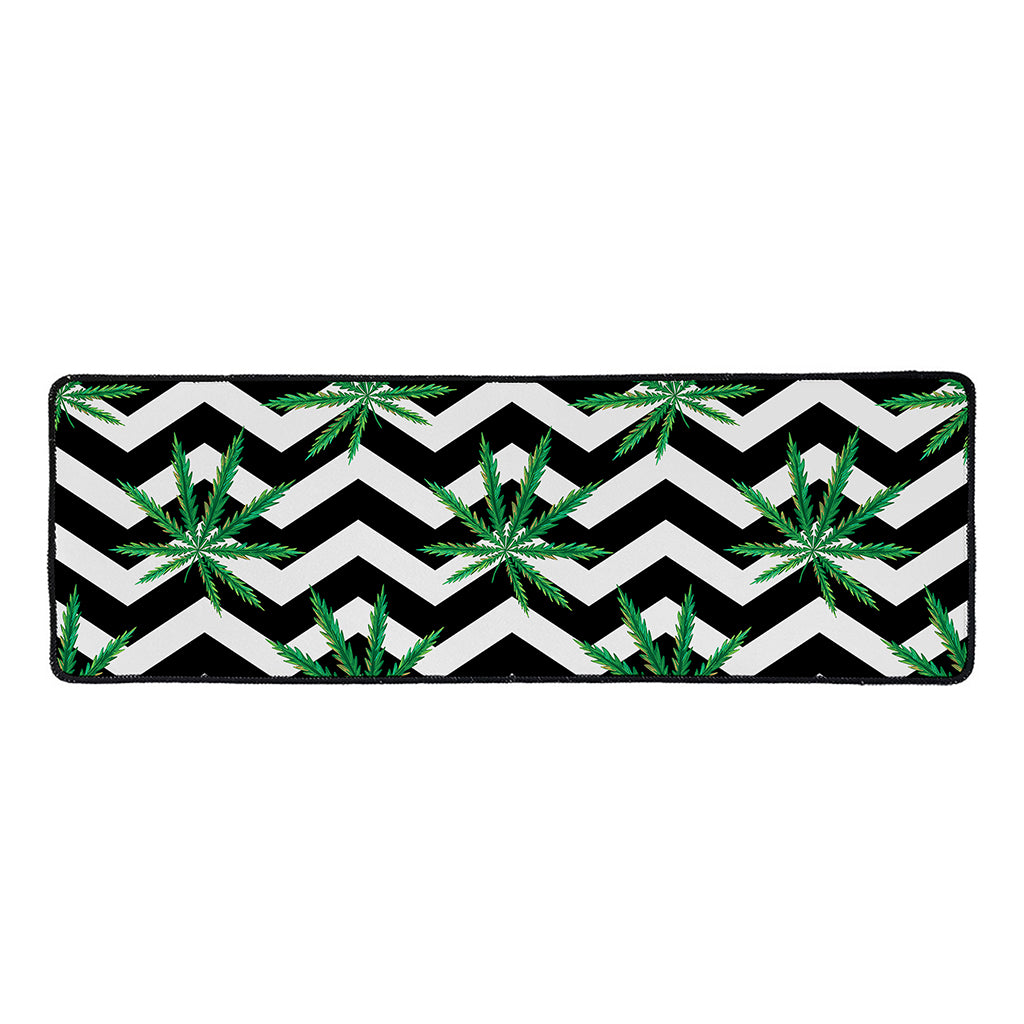 Zigzag Weed Pattern Print Long Kitchen Mat