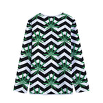 Zigzag Weed Pattern Print Long Sleeve Short Coat