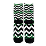 Zigzag Weed Pattern Print Long Socks