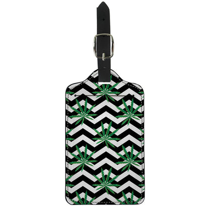 Zigzag Weed Pattern Print Luggage Tag