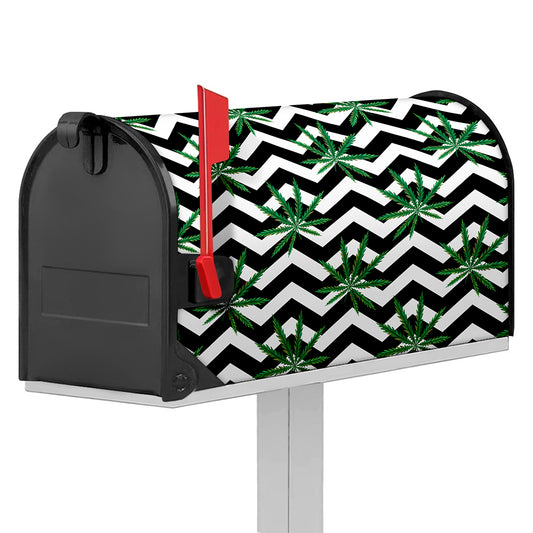 Zigzag Weed Pattern Print Mailbox Cover