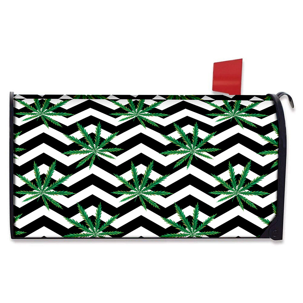 Zigzag Weed Pattern Print Mailbox Cover