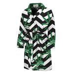 Zigzag Weed Pattern Print Men's Bathrobe