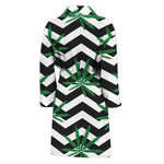 Zigzag Weed Pattern Print Men's Bathrobe