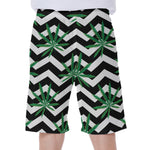 Zigzag Weed Pattern Print Men's Beach Shorts