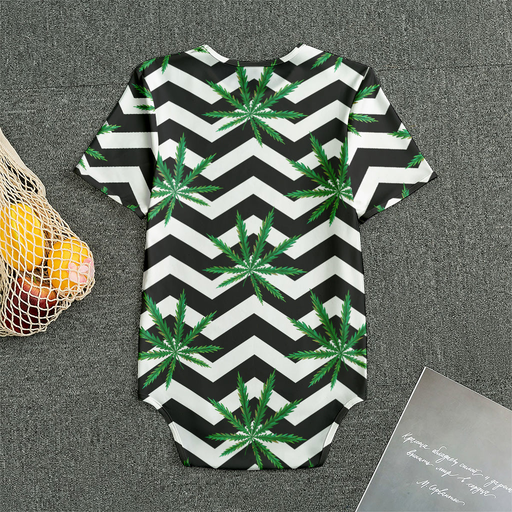 Zigzag Weed Pattern Print Men's Bodysuit