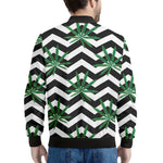 Zigzag Weed Pattern Print Men's Bomber Jacket